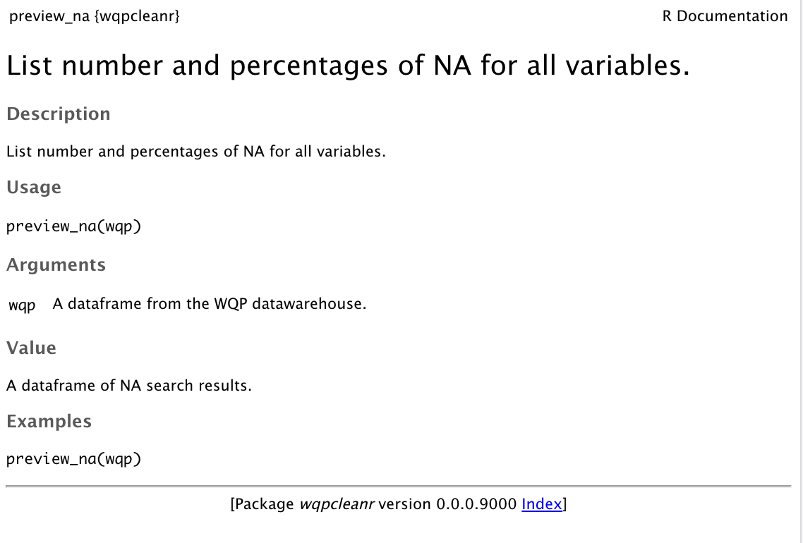 Image of preview_uniques() function in wqpcleanr package